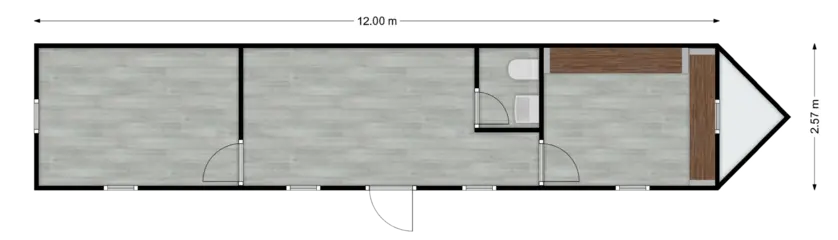 Oficina Móvil 12m 2 privados y Baño